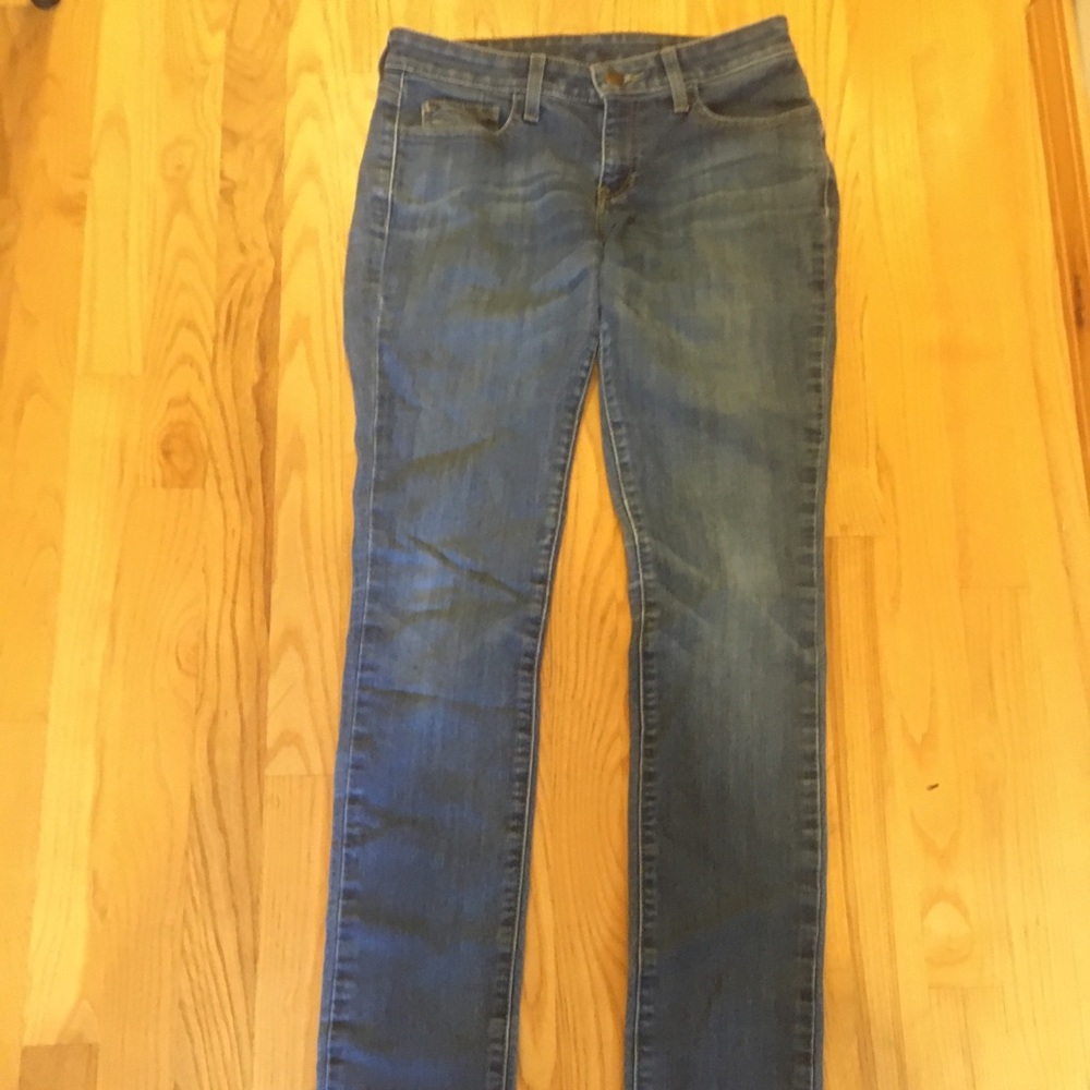 Light wash faded blue jeans